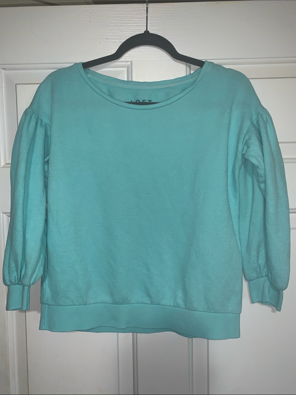 LOFT Aqua Teal Short-Sleeve Top